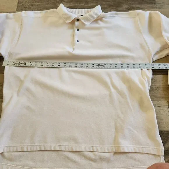Vtg Eddie Bauer Pique Knit Polo Sweatshirt Cream 90s Gorpcore Heritage Sz XL - Picture 3 of 7